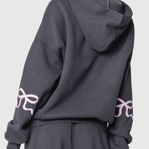 Edikted Bonney Bow Detail Hoodie Sweatshirt XS